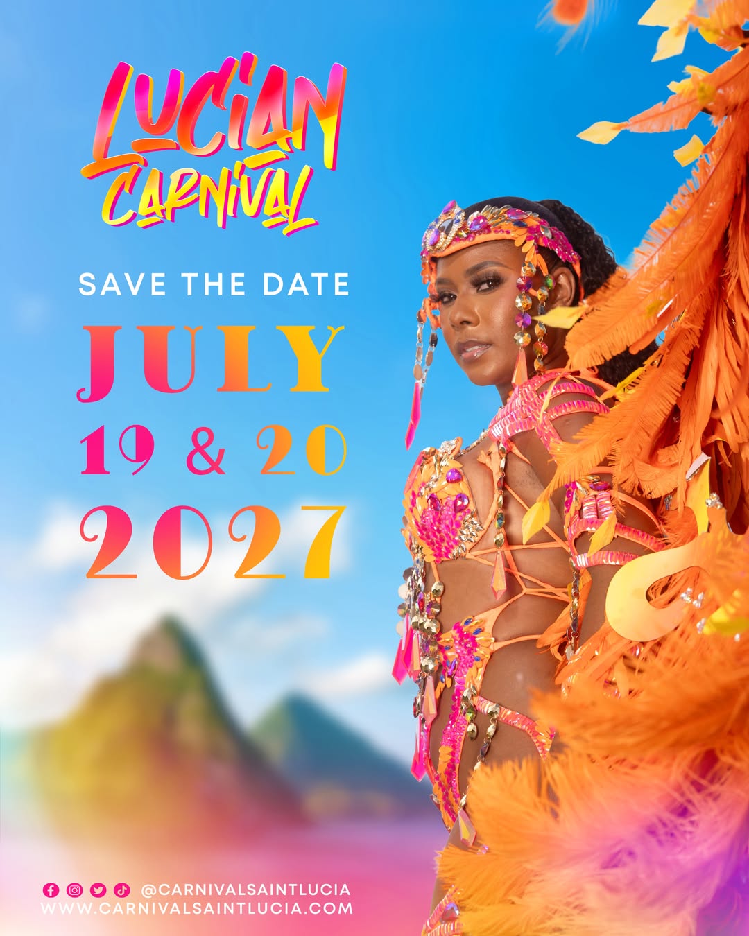 Saint Lucia Carnival save the date artwork